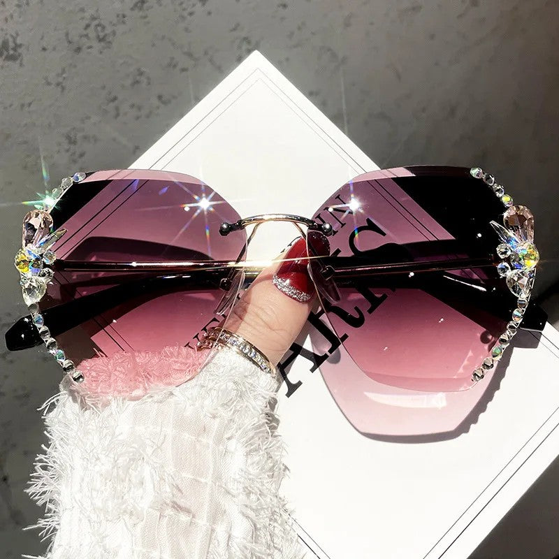 π CrystalMuse β Rhinestone Oversized Glam Shades
