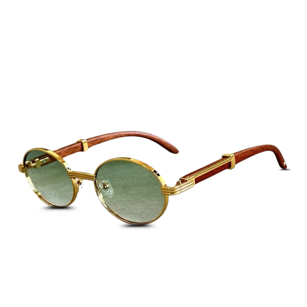 🌿 Woodstock Luxe – Retro Wooden Oval Sunglasses