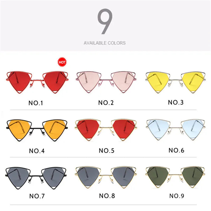 🔺 PrismStrike  – Hollow Frame Triangle Punk Shades