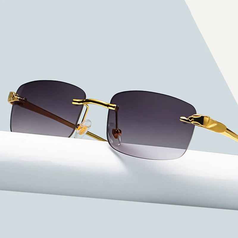 👑 MilanoMist S9407 – Rimless Gold Luxe Square Shades