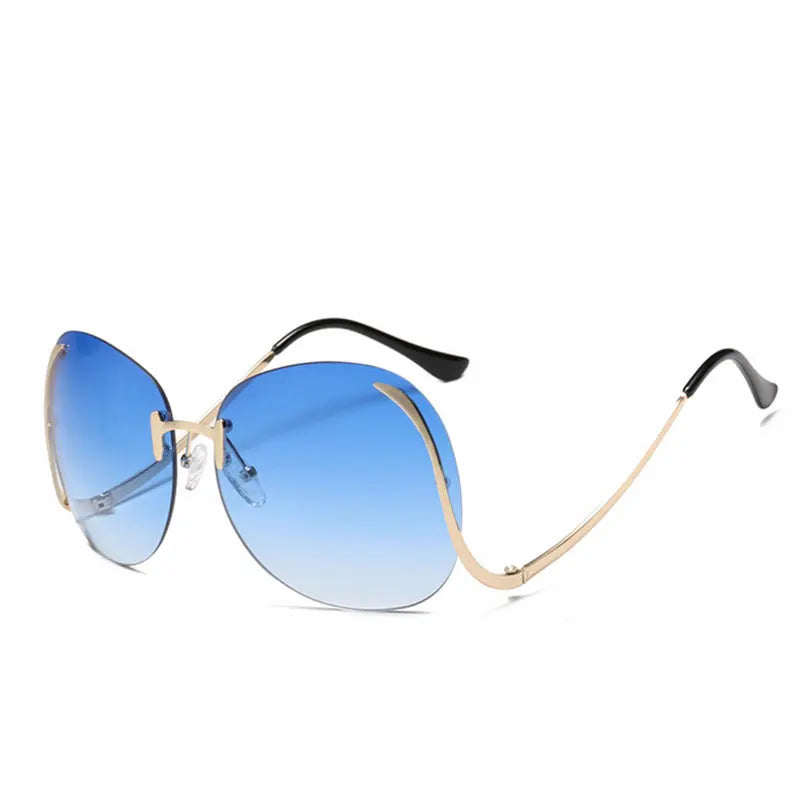 🌈 Neon Mirage – Oversized Rimless Gradient Visor Shades