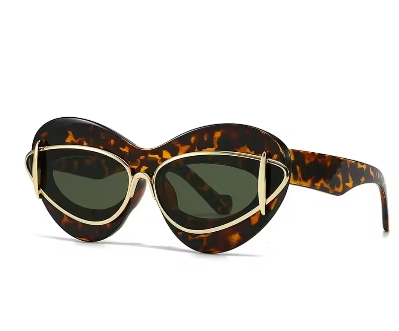 👑 Gentle Liu – Double Frame Luxe Cat Eye Shades