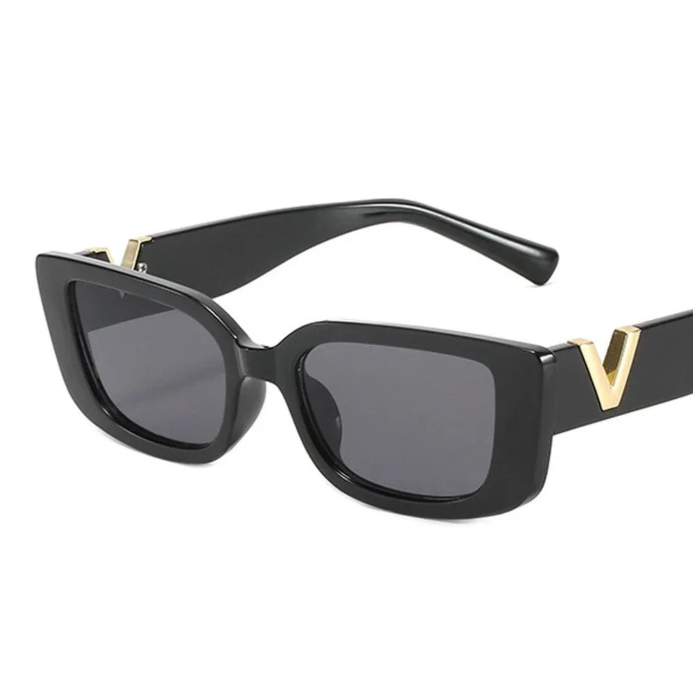 🖤 V-Luxe Slimline – Retro Rectangle Sunglasses